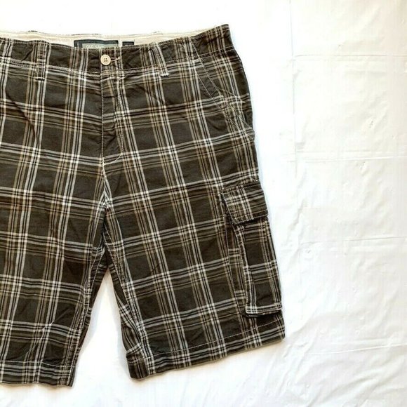 Old Navy Cargo Shorts Mens‎ 38 (39) Relaxed Madras Plaid Long Hiking Outdoor Y2K - Picture 5 of 12